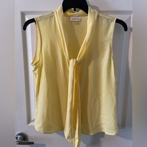 Sleeveless Calvin Klein Yellow Soft Blouse